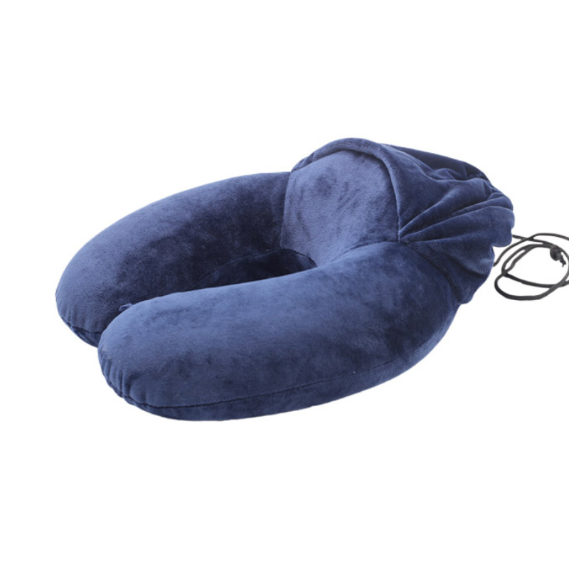 Kontorfoldbar fortykket solid U-nakkepude med pose